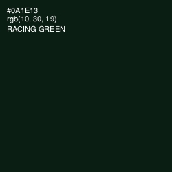 #0A1E13 - Racing Green Color Image