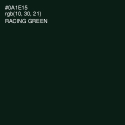 #0A1E15 - Racing Green Color Image