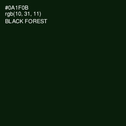 #0A1F0B - Black Forest Color Image