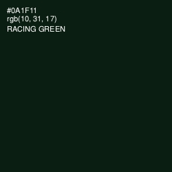 #0A1F11 - Racing Green Color Image