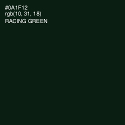 #0A1F12 - Racing Green Color Image