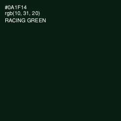 #0A1F14 - Racing Green Color Image