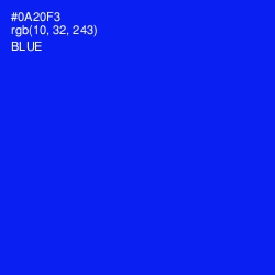 #0A20F3 - Blue Color Image