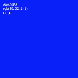 #0A20F8 - Blue Color Image