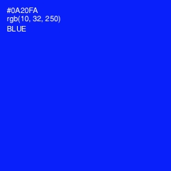 #0A20FA - Blue Color Image