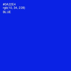 #0A22E4 - Blue Color Image