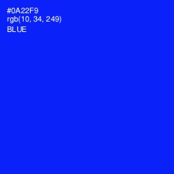 #0A22F9 - Blue Color Image