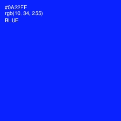 #0A22FF - Blue Color Image