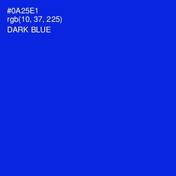 #0A25E1 - Dark Blue Color Image