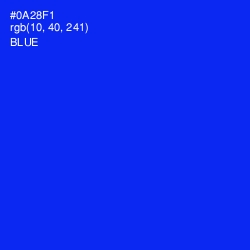 #0A28F1 - Blue Color Image