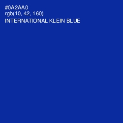 #0A2AA0 - International Klein Blue Color Image