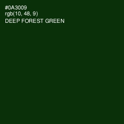 #0A3009 - Deep Forest Green Color Image