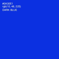 #0A30E1 - Dark Blue Color Image