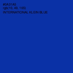 #0A31A5 - International Klein Blue Color Image