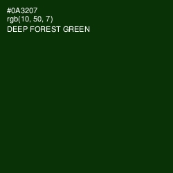 #0A3207 - Deep Forest Green Color Image