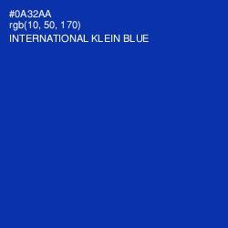 #0A32AA - International Klein Blue Color Image