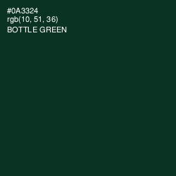 #0A3324 - Bottle Green Color Image