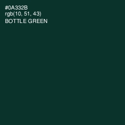 #0A332B - Bottle Green Color Image