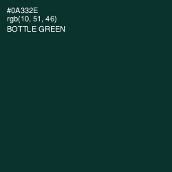 #0A332E - Bottle Green Color Image