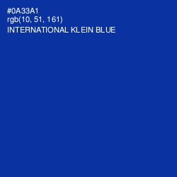 #0A33A1 - International Klein Blue Color Image