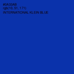 #0A33AB - International Klein Blue Color Image