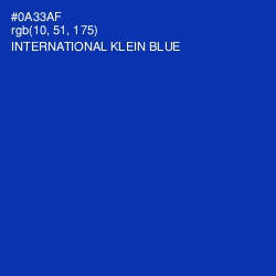 #0A33AF - International Klein Blue Color Image