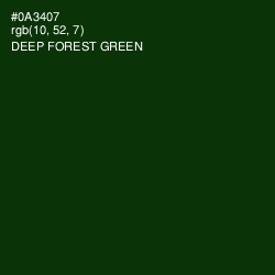 #0A3407 - Deep Forest Green Color Image