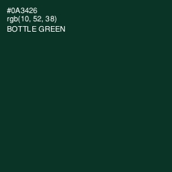 #0A3426 - Bottle Green Color Image