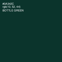#0A342C - Bottle Green Color Image
