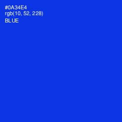 #0A34E4 - Blue Color Image