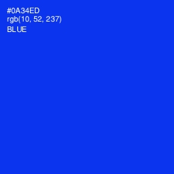 #0A34ED - Blue Color Image