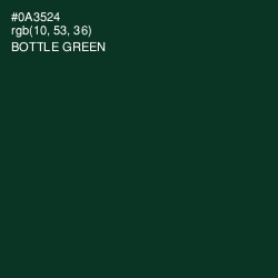 #0A3524 - Bottle Green Color Image