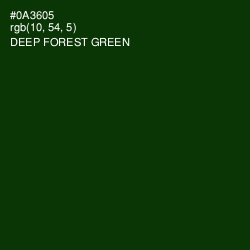 #0A3605 - Deep Forest Green Color Image