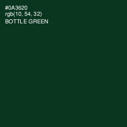 #0A3620 - Bottle Green Color Image