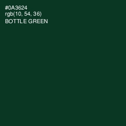 #0A3624 - Bottle Green Color Image