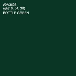 #0A3626 - Bottle Green Color Image