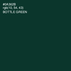 #0A362B - Bottle Green Color Image