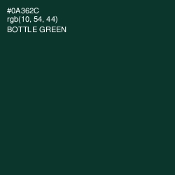 #0A362C - Bottle Green Color Image