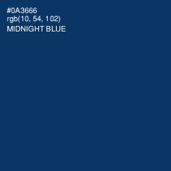 #0A3666 - Midnight Blue Color Image
