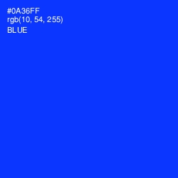 #0A36FF - Blue Color Image