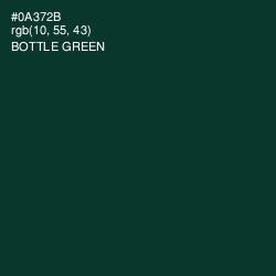 #0A372B - Bottle Green Color Image