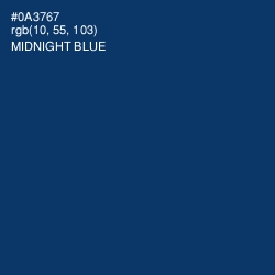 #0A3767 - Midnight Blue Color Image