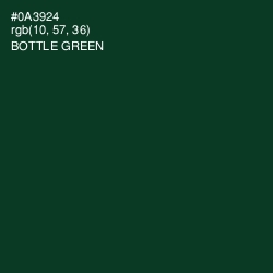 #0A3924 - Bottle Green Color Image