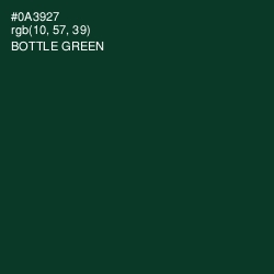 #0A3927 - Bottle Green Color Image