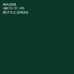 #0A3928 - Bottle Green Color Image