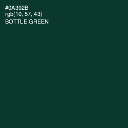 #0A392B - Bottle Green Color Image