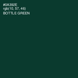 #0A392E - Bottle Green Color Image