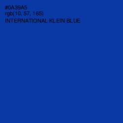 #0A39A5 - International Klein Blue Color Image