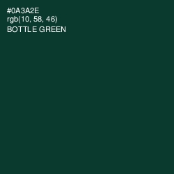 #0A3A2E - Bottle Green Color Image