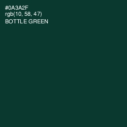#0A3A2F - Bottle Green Color Image